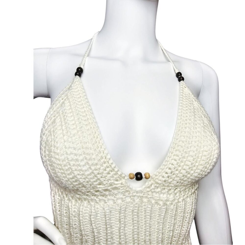 ๐ธ Handmade Crochet + Knit Ribโ Halter Top ๐ธ - Picture 3 of 7